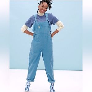 Lucy & Yak Easton Organic Corduroy Dungarees Overalls in Niagara Blue Size 12L